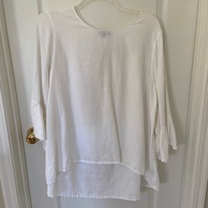 John Mark white linen top. XL